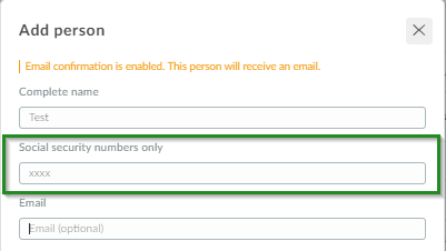 Screenshot of steps People>attendee>add person