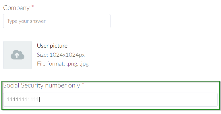 Screenshot of steps Registration form>preview