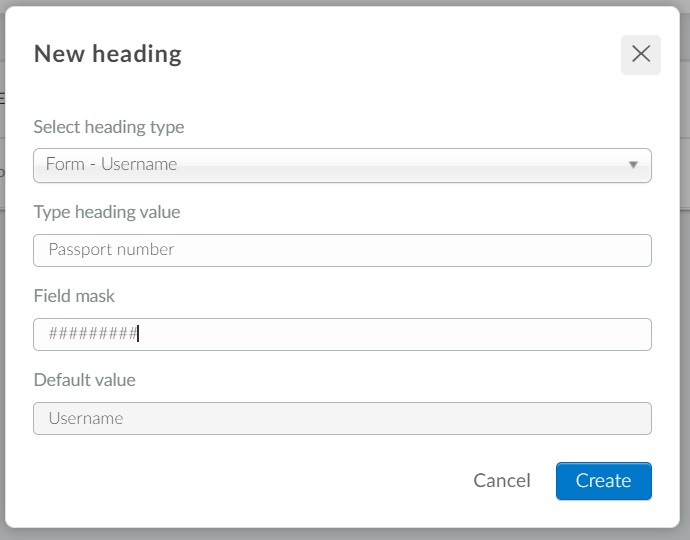 Creating a new heading