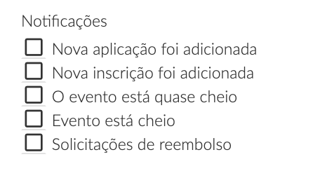 Lista de notificações