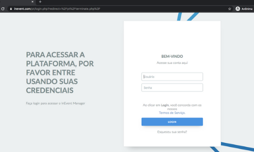 Como deletar a sua conta inEvent