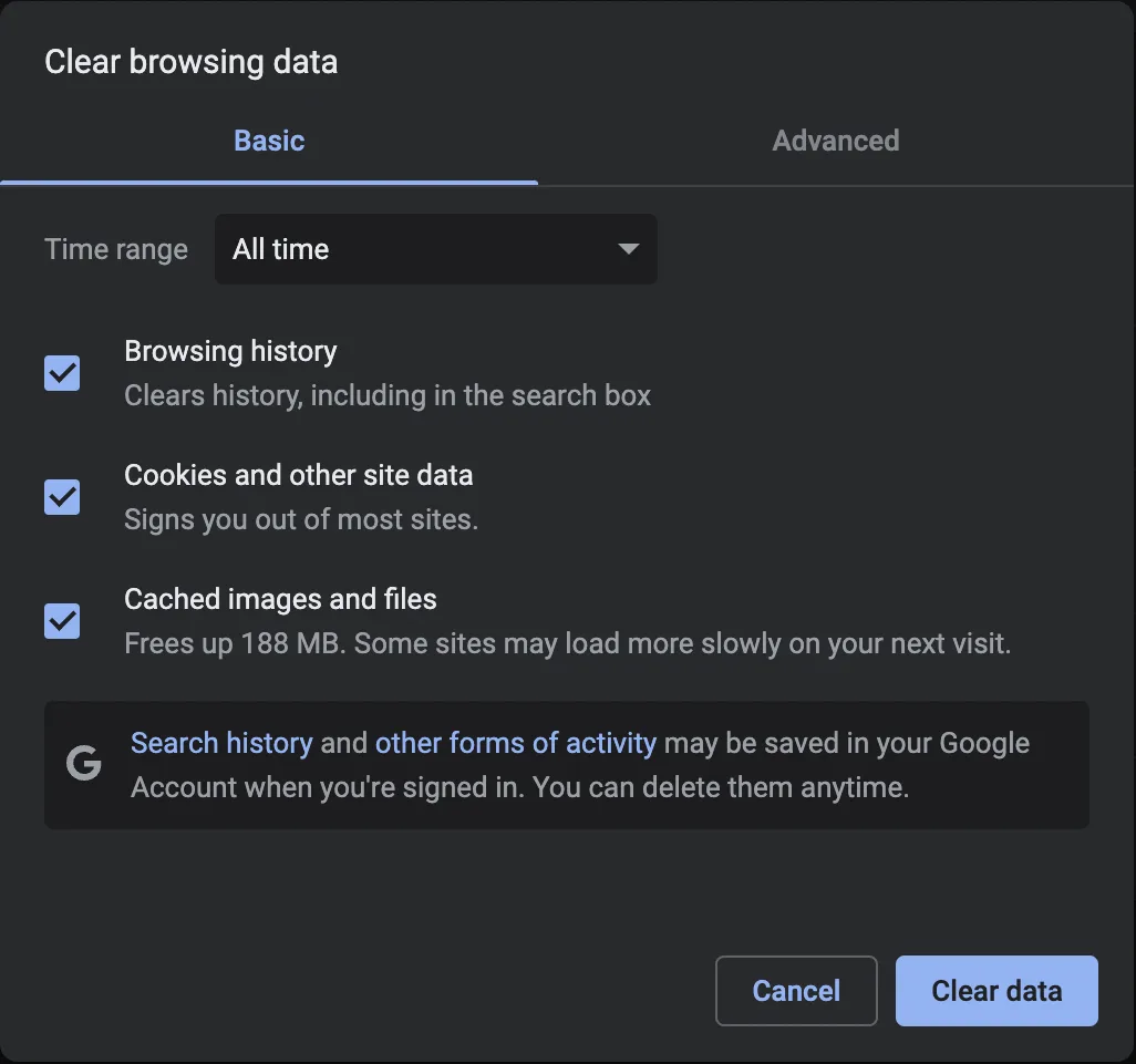 How to 'Clear Browsing Data' on Google Chrome