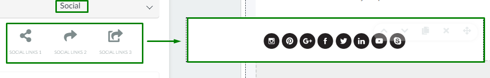 screenshot of email > social icons