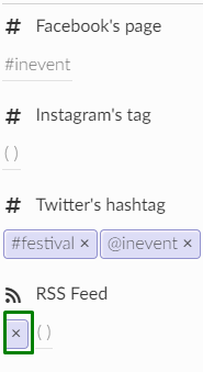 screenshot of event > details > social media