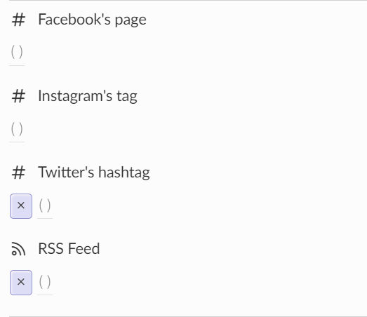 screenshot of social media icons