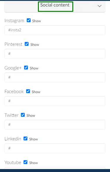  Social content menu