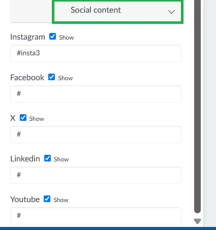Social content menu