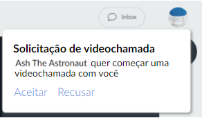 Mensagem de solicitação de vídeo-chamada