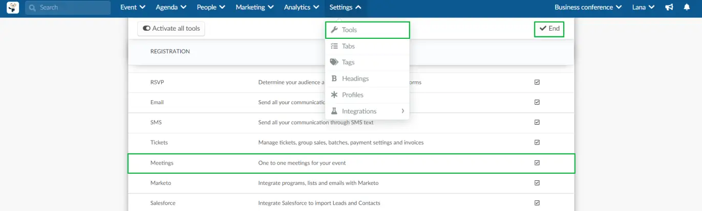 Enable the Meetings feature for the Virtual Lobby