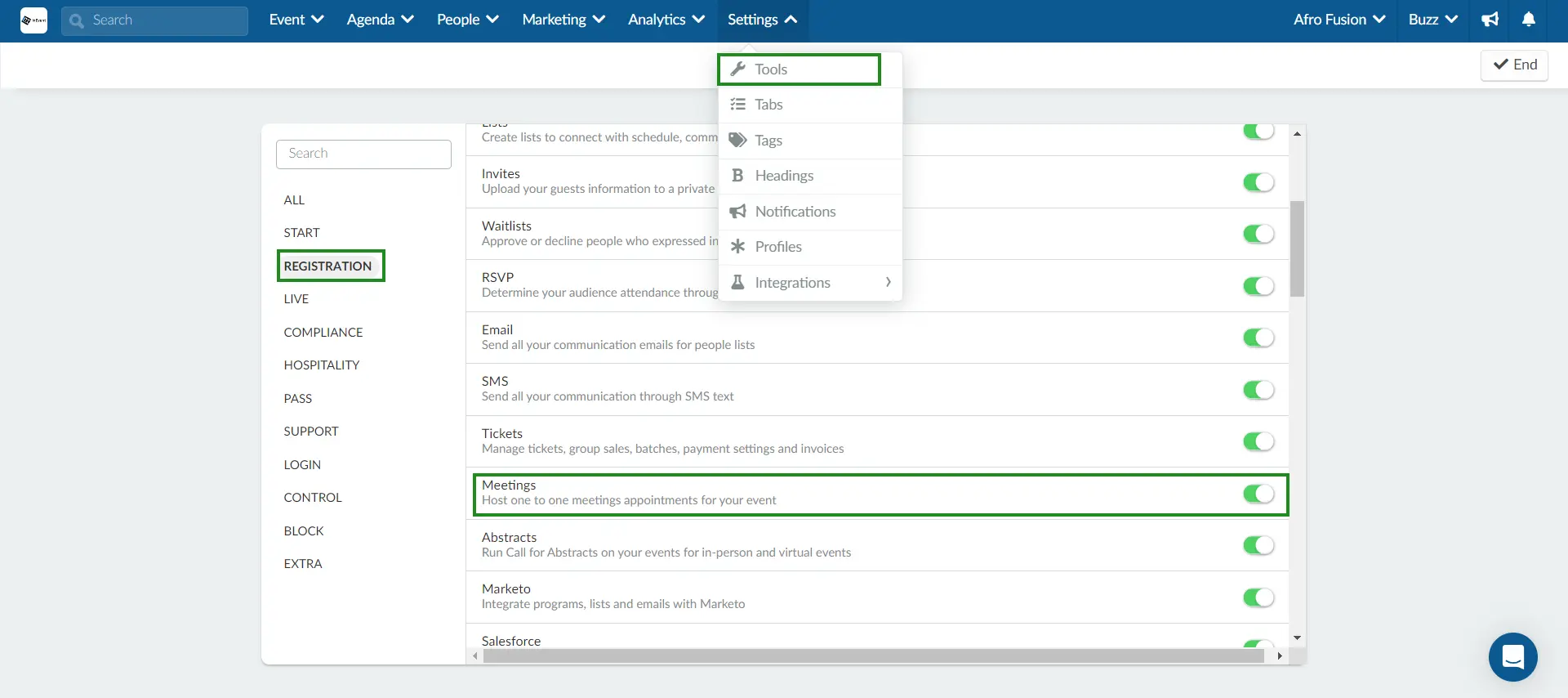 Enable the Meetings feature for the Virtual Lobby