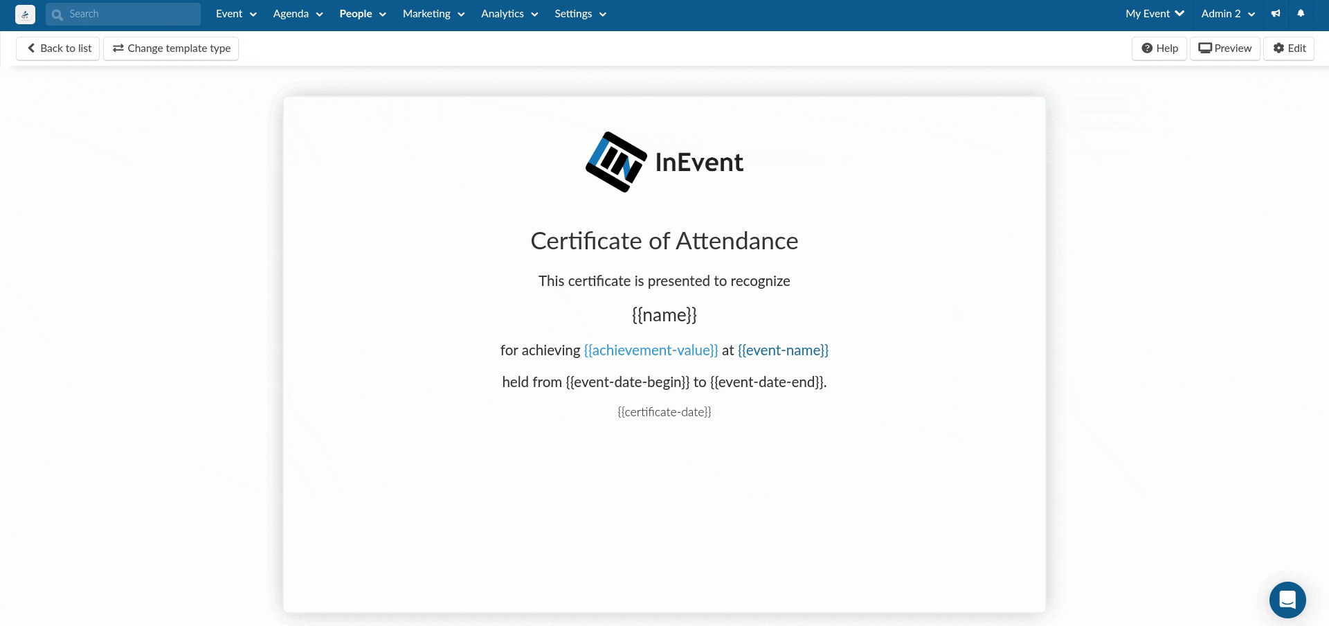 GIF showing certificate preview