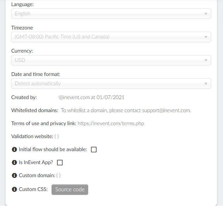 Company details settings