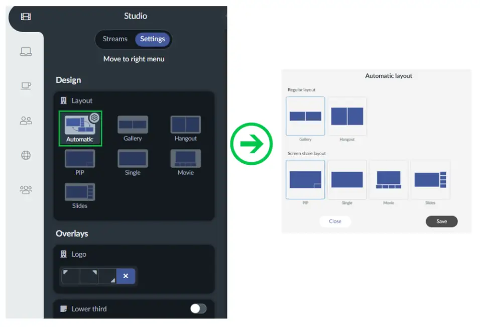 Layout options automatic