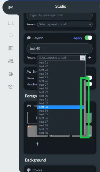 Overlay Presets on Lower Thirds and Chyrons