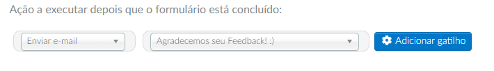 Captura de tela do email para o formulário customizado.