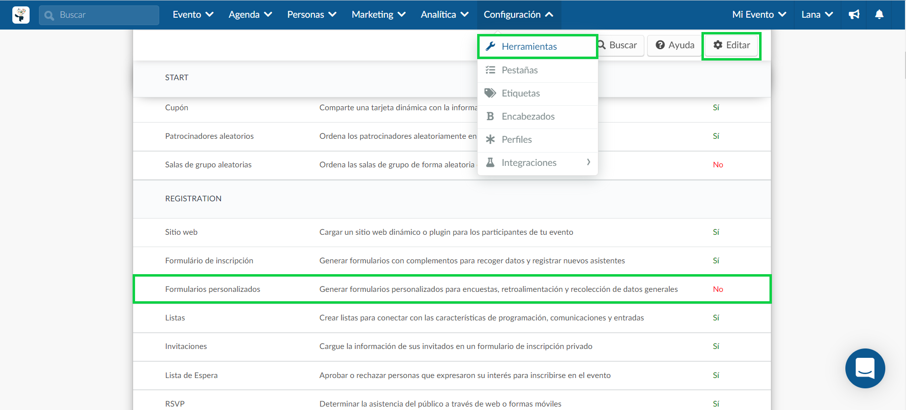 Formularios personalizados