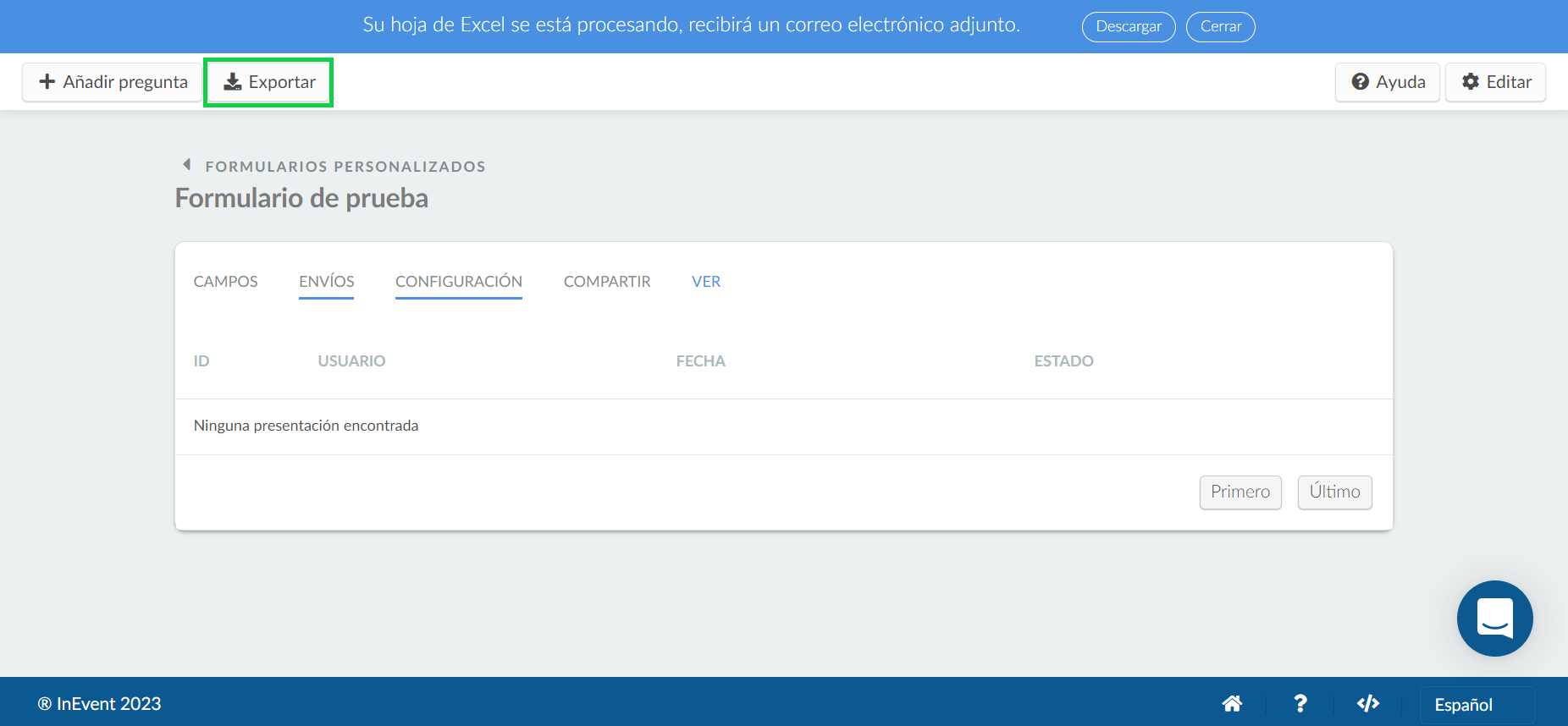 Exportar datos del formulario