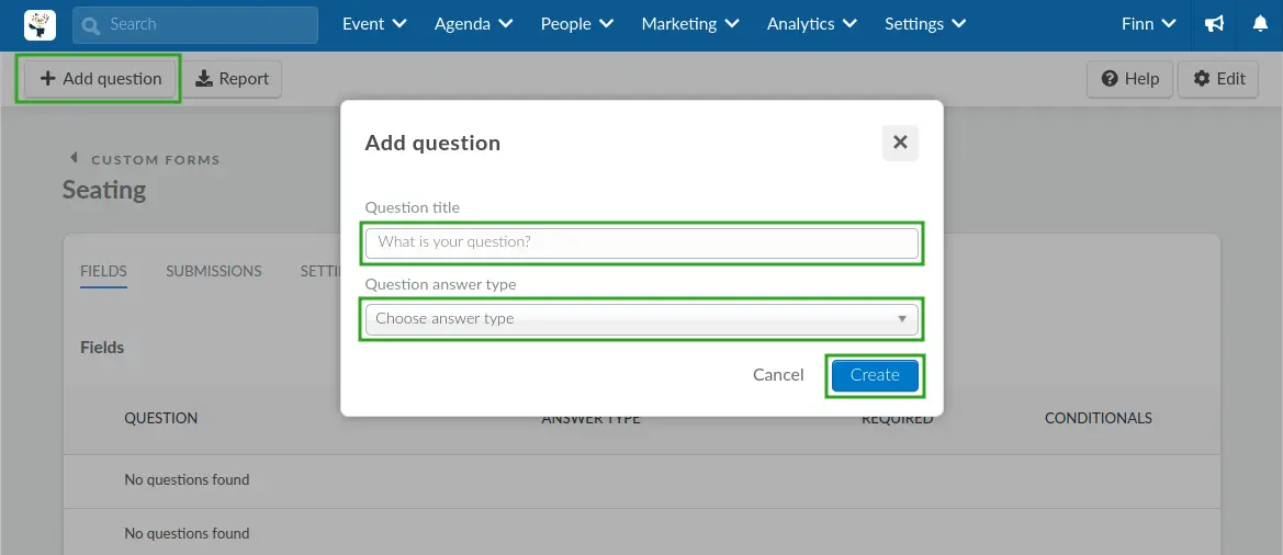 Create questions