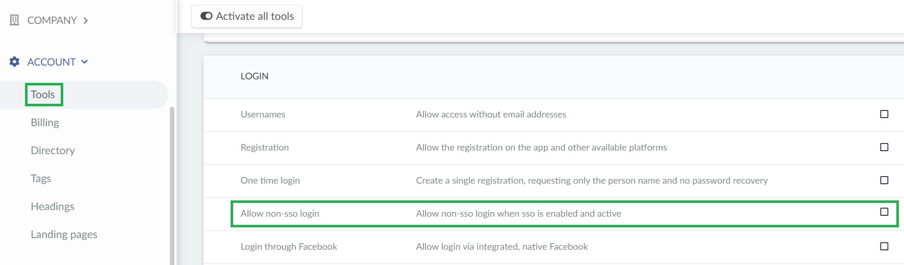 How to allow non sso login