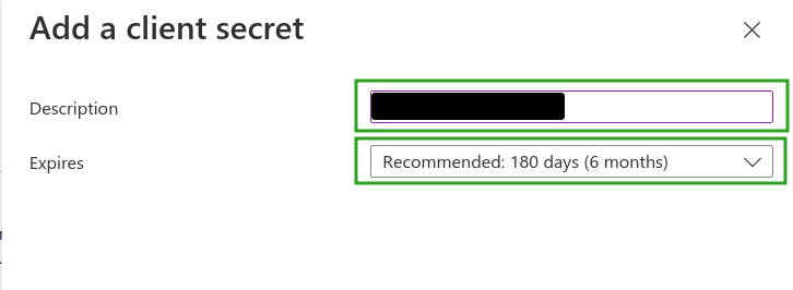 Add a client secret ID