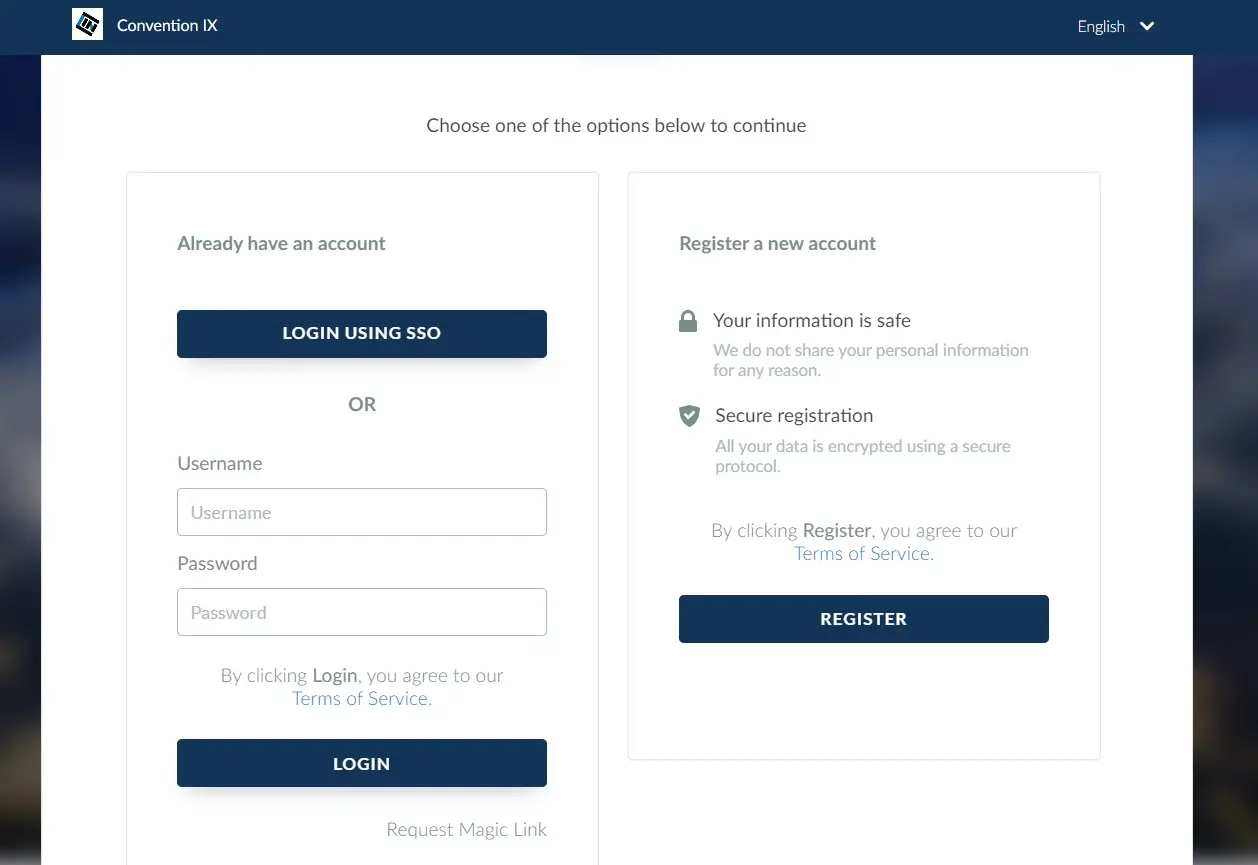 SSO login option to access the VL