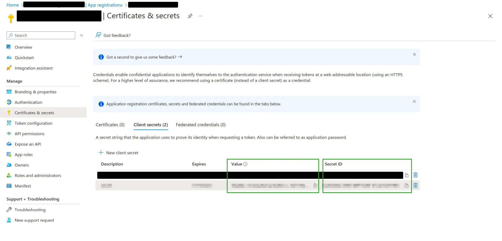 Setting up your app in Azure Active Directory > New registration