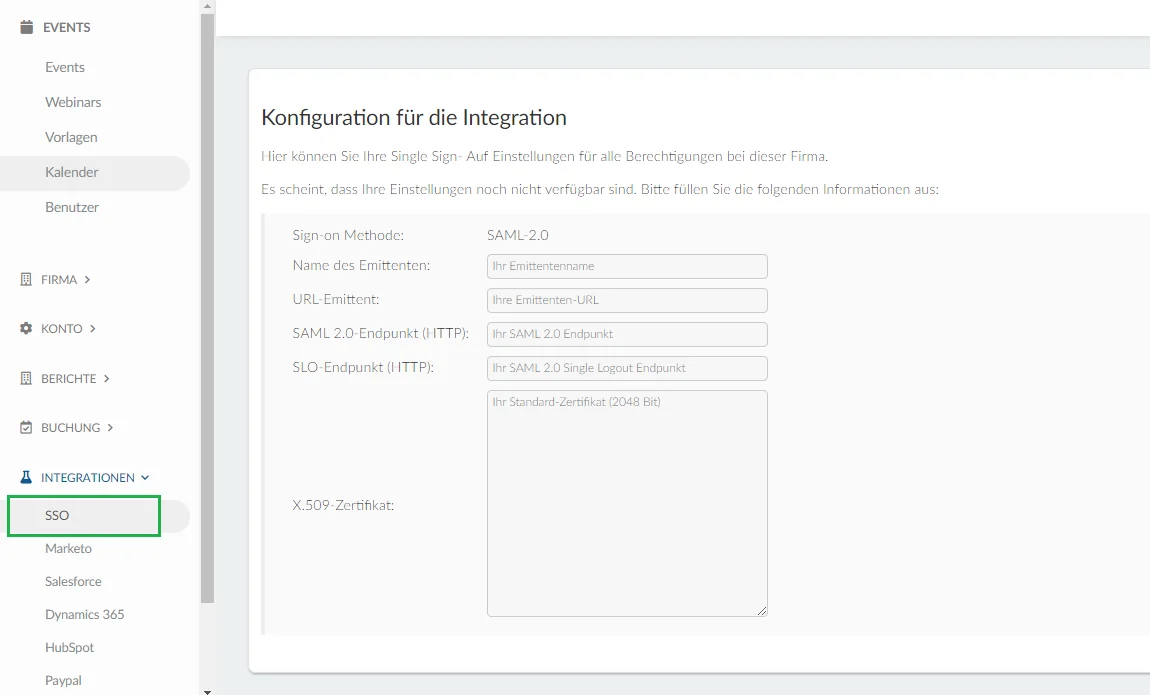 Configuring the SSO