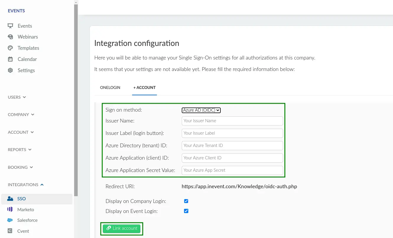 Screenshot showing the OpenID Connect SSO integration configuration.