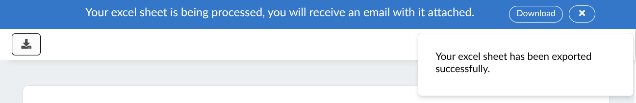 Screenshot showing the report generation notification