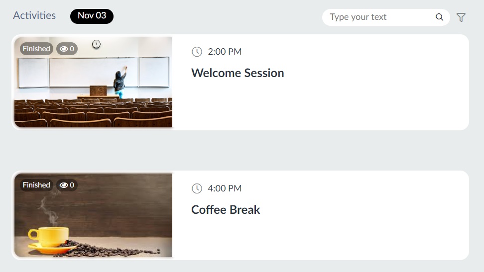 Screenshot of the activity layout: large