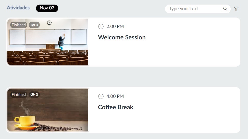 Screenshot of the activity layout: large