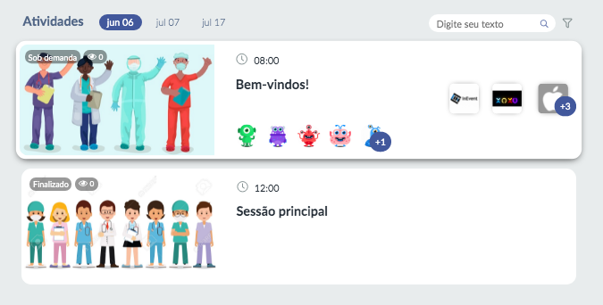 Screenshot of the activity layout: large
