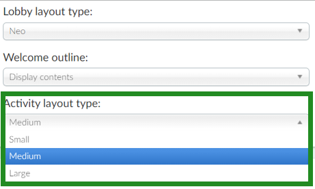 Choosing the activity layout type