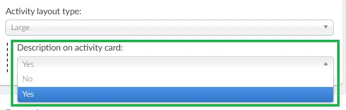 Activity card description