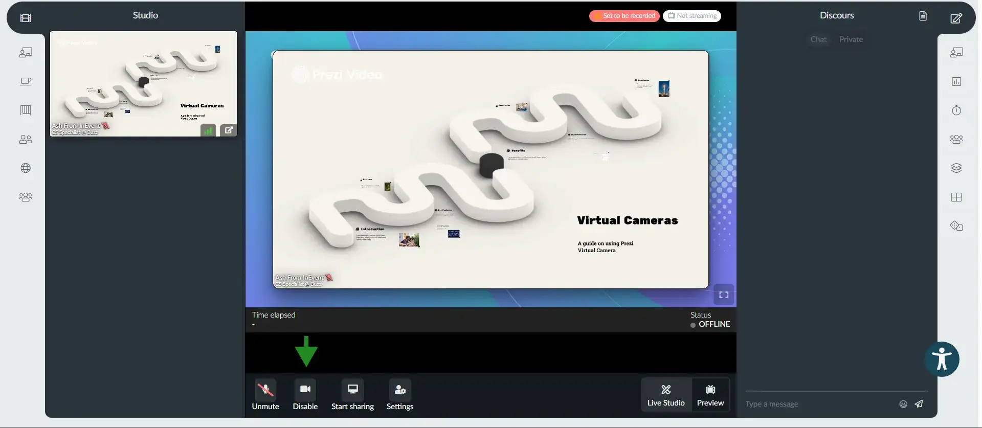 prezi camera in virtual lobby