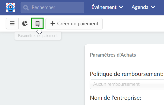 paramètres de paiement