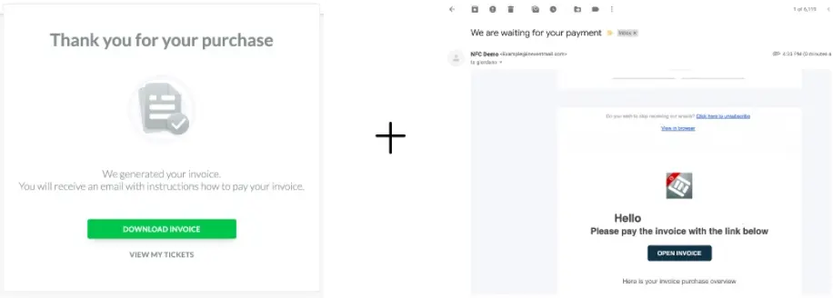 Screenshot showing the Allows invoice option in Event tools.