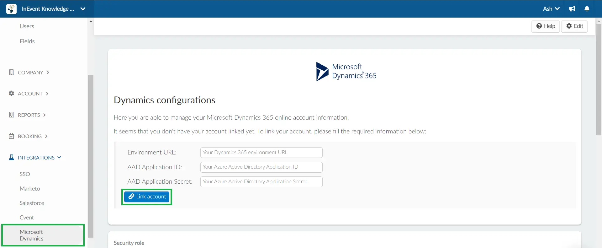 Microsoft Dynamics 365 credentials 