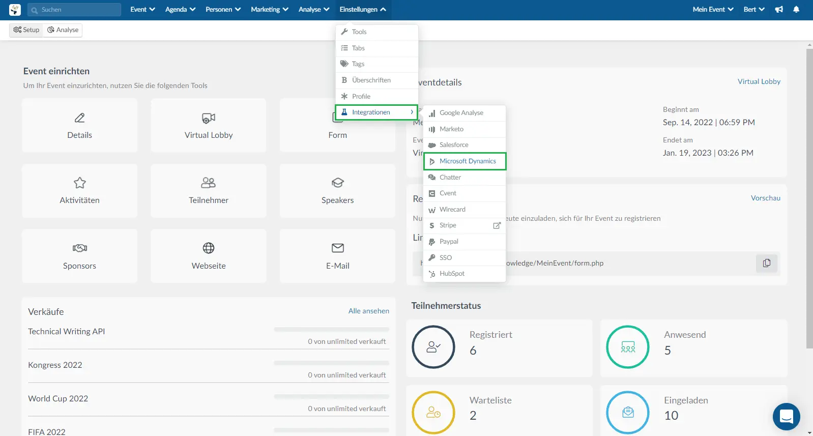 Integrating Microsoft Dynamic Data with InEvent 