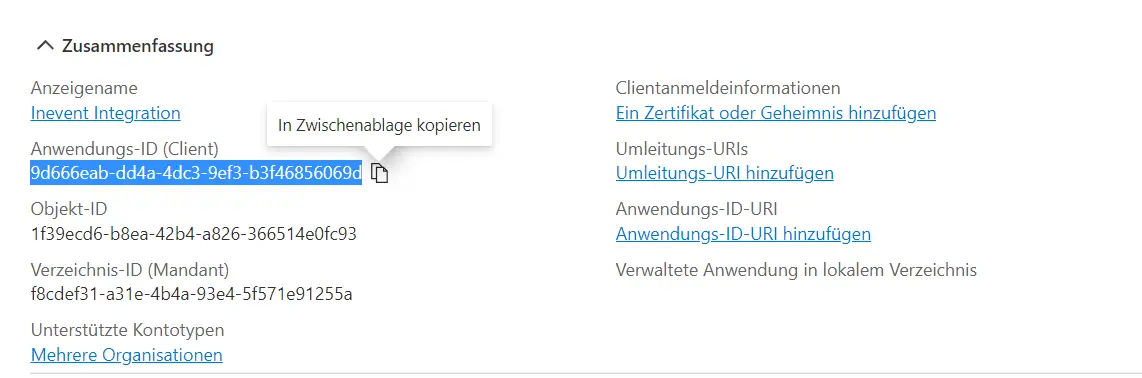 Andwendungs-ID(Client)