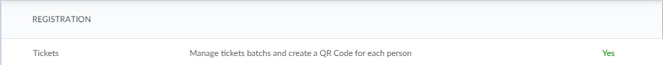 Settings > tools > registration > tickets