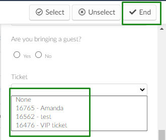 ticket > select ticket > end