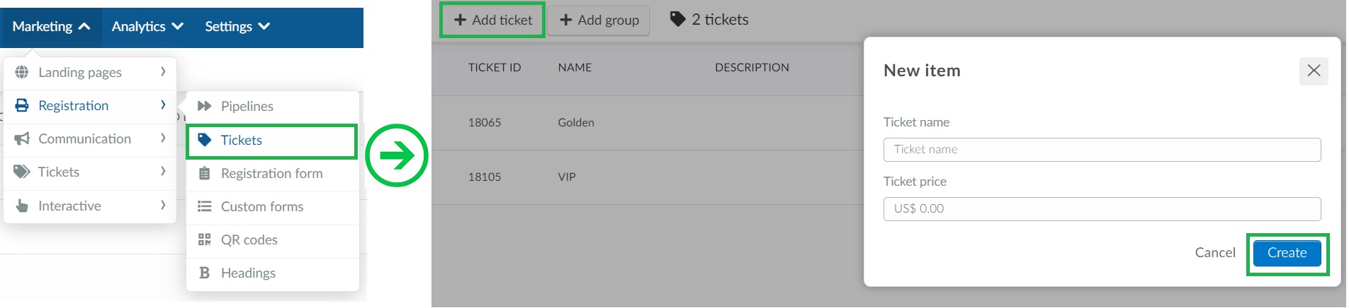 How to create a ticket