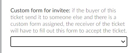 Custom form for ticket invitees