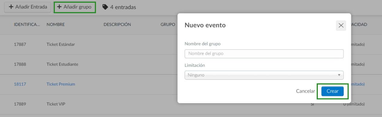 Agregar grupo