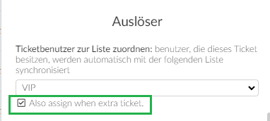 Assign when extra ticket