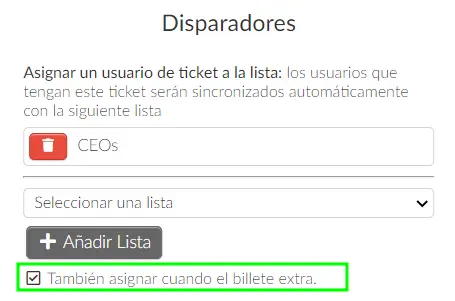 Disparadores para varias entradas