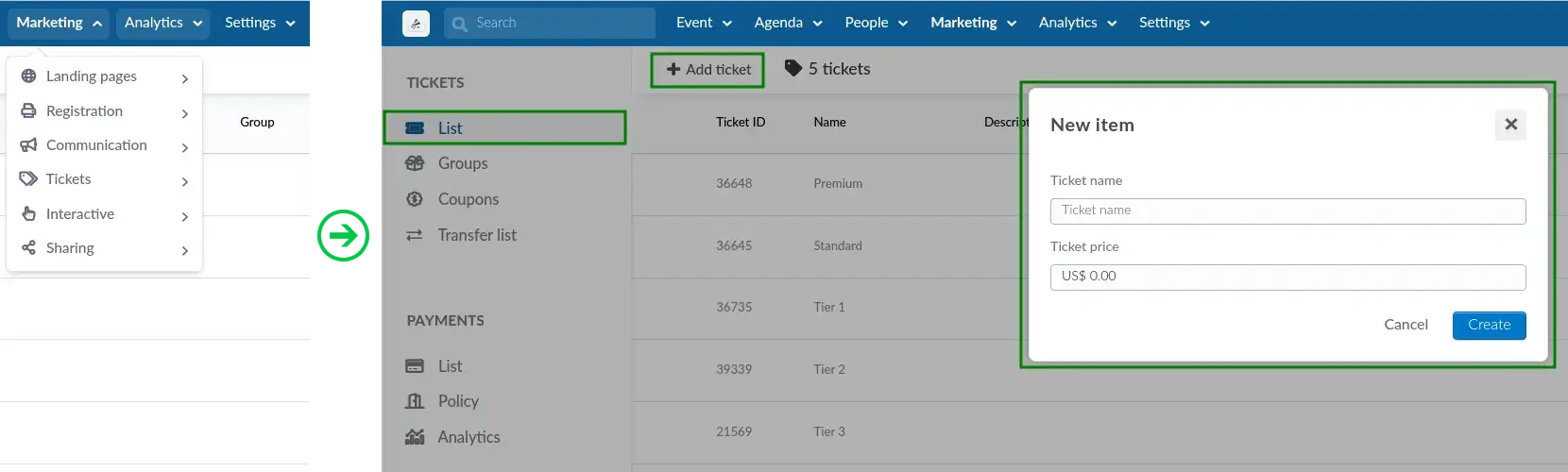 How to create a ticket