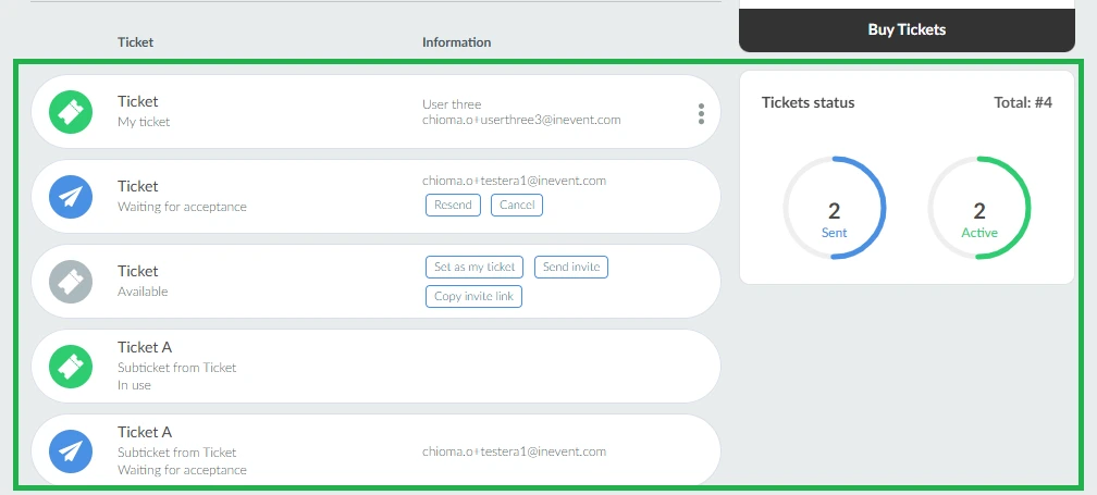 Parent tickets and sub tickets