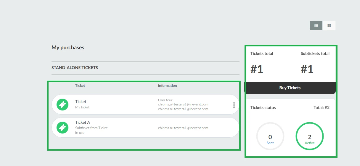 Sub ticket transfer behavior